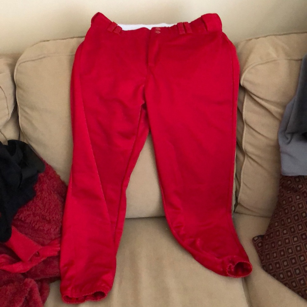 Red softball pants